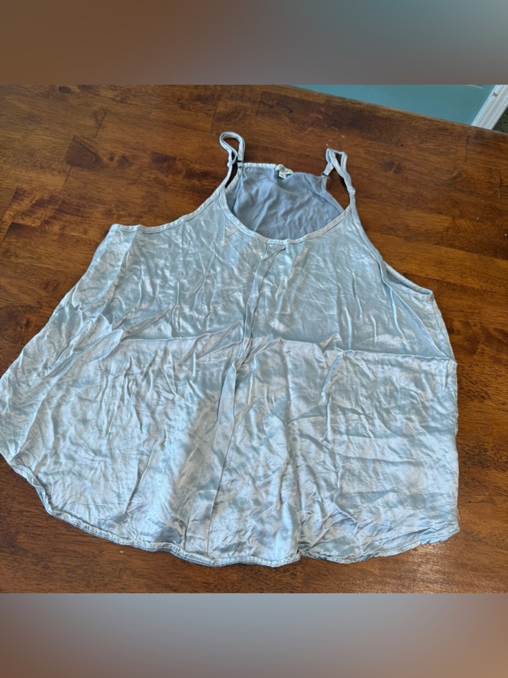 PJ Harlow Babe satin cami tank gray silver Flowing Camisole size large
